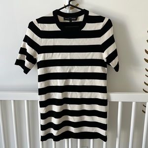 PROENZA SCHOULER KNIT STRIPE TEE BLACK CREAM SMALL